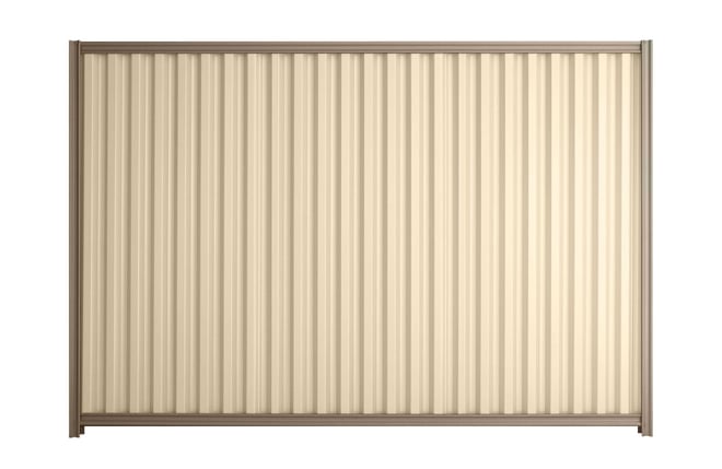 Good Neighbour Smartspan 1800mm High Fence Panel Sheet: Primrose, Post/Track: Beige
