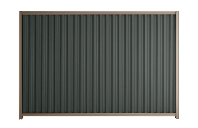 Good Neighbour Smartspan 1800mm High Fence Panel Sheet: Slate Grey, Post/Track: Beige