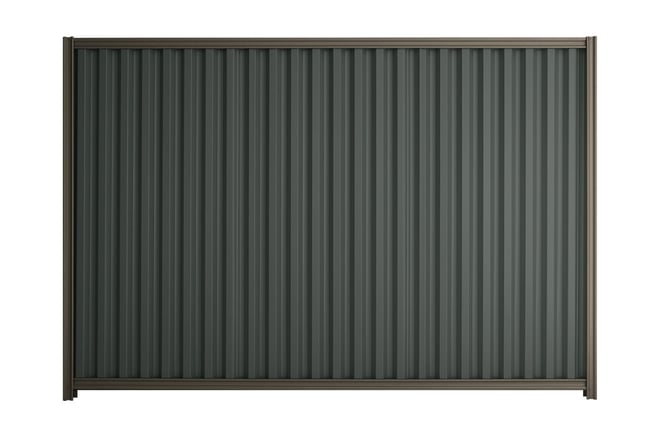 Good Neighbour Smartspan 1800mm High Fence Panel Sheet: Slate Grey, Post/Track: Ironbark