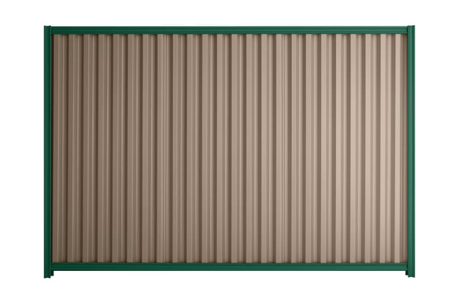 Good Neighbour Smartspan 2100mm High Fence Panel Sheet: Beige, Post/Track: Caulfield Green