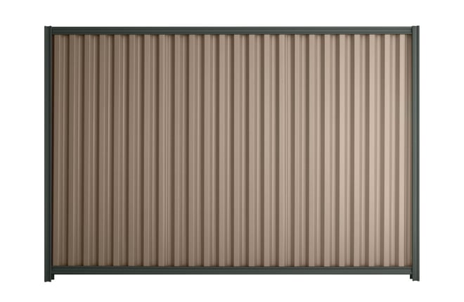 Good Neighbour Smartspan 2100mm High Fence Panel Sheet: Beige, Post/Track: Slate Grey