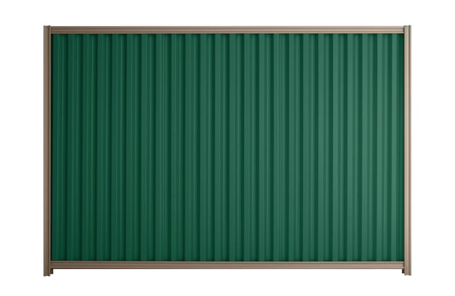 Good Neighbour Smartspan 2100mm High Fence Panel Sheet: Caulfield Green, Post/Track: Beige