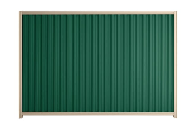 Good Neighbour Smartspan 2100mm High Fence Panel Sheet: Caulfield Green, Post/Track: Merino