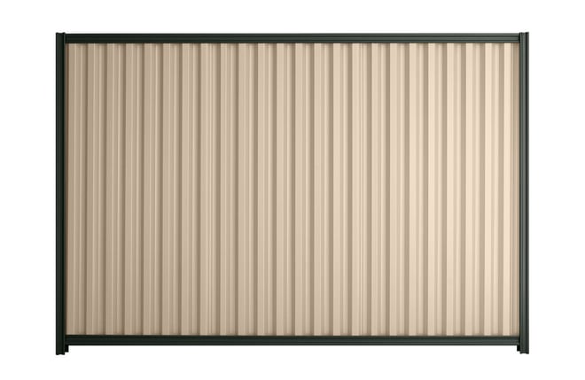 Good Neighbour Smartspan 2100mm High Fence Panel Sheet: Merino, Post/Track: Gun Metal Grey