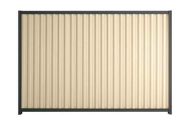 Good Neighbour Smartspan 2100mm High Fence Panel Sheet: Primrose, Post/Track: Slate Grey