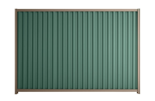 Good Neighbour Smartspan 2100mm High Fence Panel Sheet: Rivergum, Post/Track: Beige