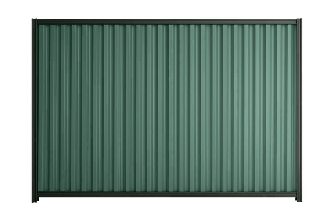 Good Neighbour Smartspan 2100mm High Fence Panel Sheet: Rivergum, Post/Track: Gun Metal Grey