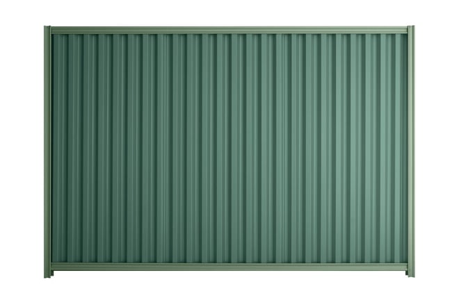 Good Neighbour Smartspan 2100mm High Fence Panel Sheet: Rivergum, Post/Track: Mist Green