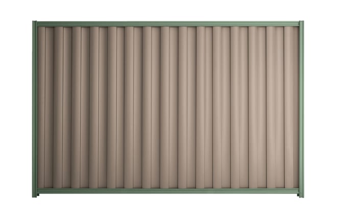Good Neighbour Wavelok 1200mm High Fence Panel Sheet: Biege, Post/Track: Mist Green