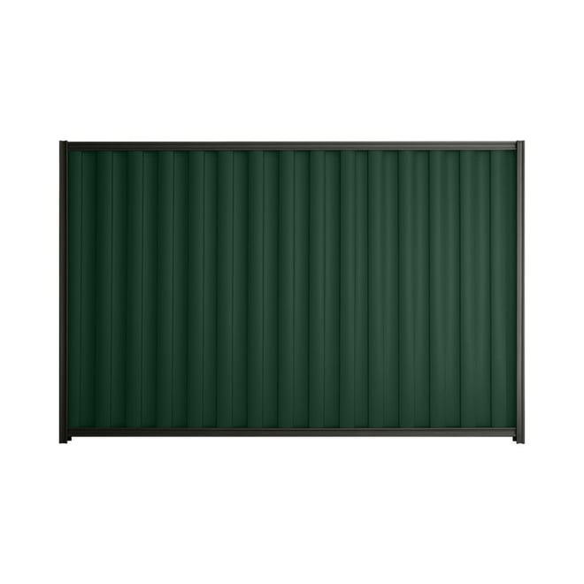 Good Neighbour® Wavelok® 1500mm High Fence Panel Sheet: Caulfield Green Post/Track: Slate Grey