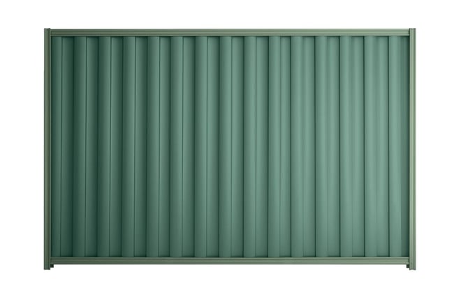 Good Neighbour Wavelok 1500mm High Fence Panel Sheet: Rivergum Post/Track: Mist Green