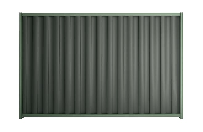 Good Neighbour Wavelok 1500mm High Fence Panel Sheet: Slate Grey, Post/Track: Mist Green