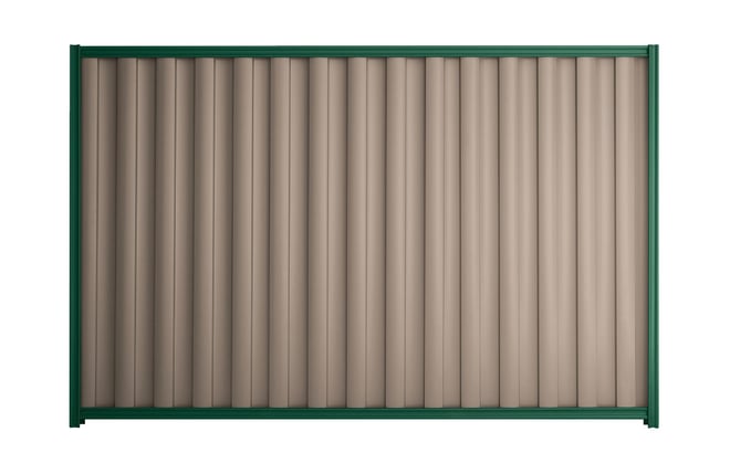 Good Neighbour Wavelok 1800mm High Fence Panel Sheet: Beige, Post/Track: Caulfield Green
