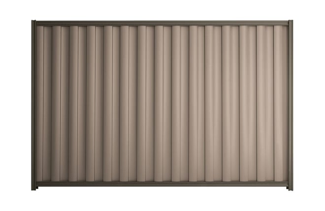 Good Neighbour Wavelok 1800mm High Fence Panel Sheet: Beige, Post/Track: Ironbark