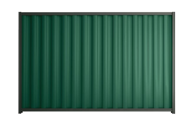Good Neighbour Wavelok 1800mm High Fence Panel Sheet: Caulfield Green, Post/Track: Slate Grey