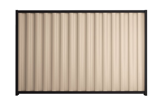 Good Neighbour Wavelok 1800mm High Fence Panel Sheet: Merino, Post/Track: Ebony