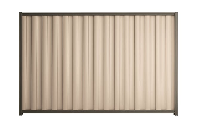 Good Neighbour Wavelok 1800mm High Fence Panel Sheet: Merino, Post/Track: Ironbark