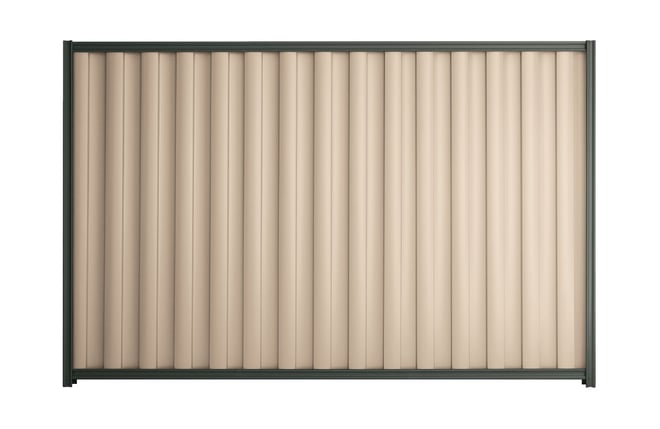 Good Neighbour Wavelok 1800mm High Fence Panel Sheet: Merino, Post/Track: Slate Grey