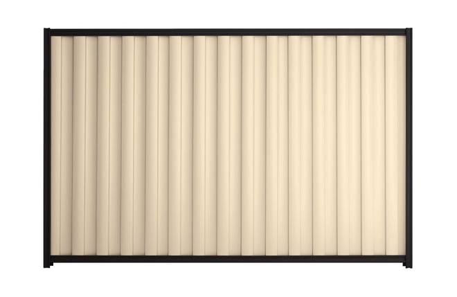 Good Neighbour Wavelok 1800mm High Fence Panel Sheet: Primrose, Post/Track: Ebony