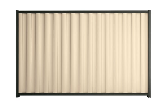 Good Neighbour Wavelok 1800mm High Fence Panel Sheet: Primrose, Post/Track: Gun Metal Grey