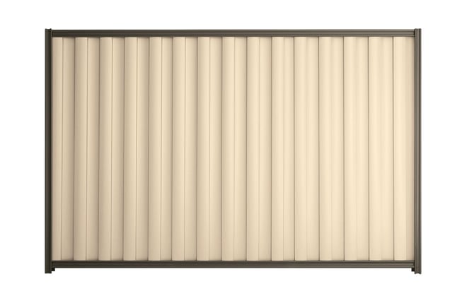 Good Neighbour Wavelok 1800mm High Fence Panel Sheet: Primrose, Post/Track: Ironbark