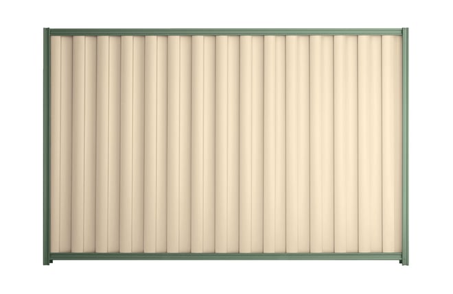 Good Neighbour Wavelok 1800mm High Fence Panel Sheet: Primrose, Post/Track: Mist Green