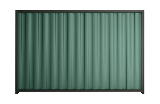 Good Neighbour Wavelok 1800mm High Fence Panel Sheet: Rivergum, Post/Track: Gun Metal Grey