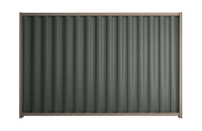 Good Neighbour Wavelok 1800mm High Fence Panel Sheet: Slate Grey, Post/Track: Beige
