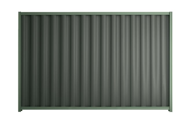 Good Neighbour Wavelok 1800mm High Fence Panel Sheet: Slate Grey, Post/Track: Mist Green