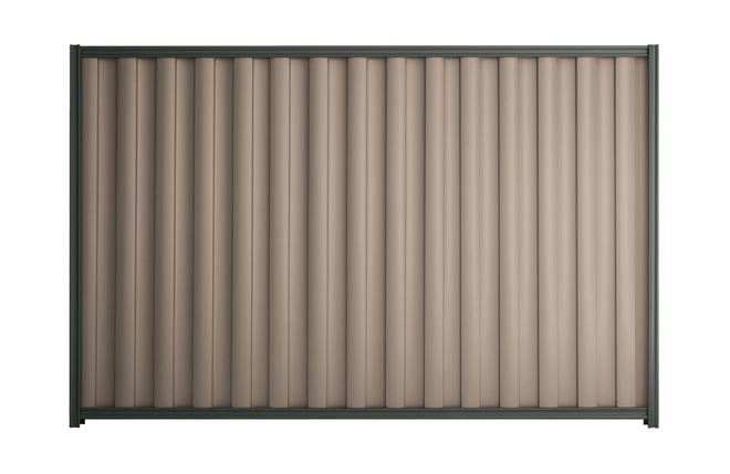 Good Neighbour Wavelok 2100mm High Fence Panel Sheet: Beige, Post/Track: Slate Grey