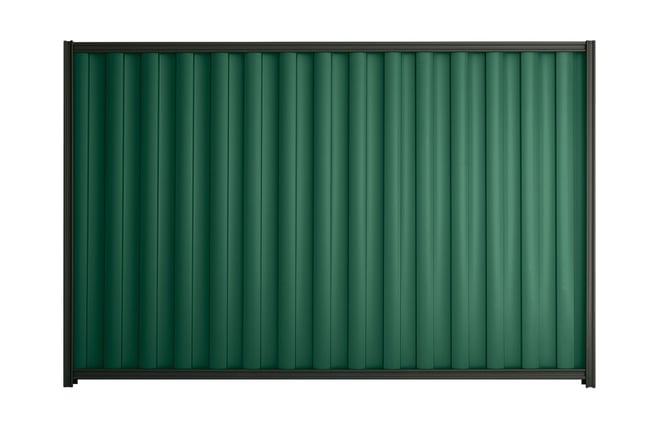 Good Neighbour Wavelok 2100mm High Fence Panel Sheet: Caulfield Green, Post/Track: Gun Metal Grey