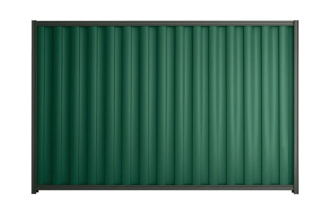 Good Neighbour Wavelok 2100mm High Fence Panel Sheet: Caulfield Green, Post/Track: Slate Grey