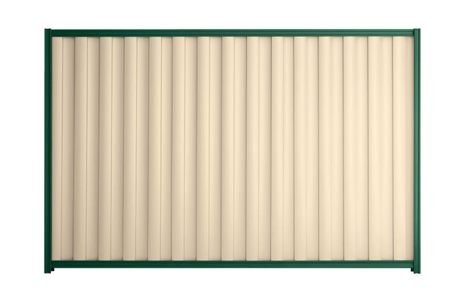 Good Neighbour Wavelok 2100mm High Fence Panel Sheet: Primrose, Post/Track: Caulfield Green