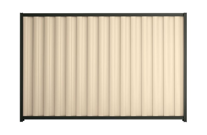 Good Neighbour Wavelok 2100mm High Fence Panel Sheet: Primrose, Post/Track: Gun Metal Grey