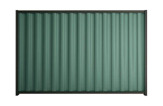 Good Neighbour Wavelok 2100mm High Fence Panel Sheet: Rivergum, Post/Track: Gun Metal Grey