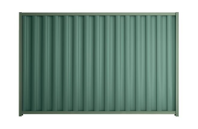 Good Neighbour Wavelok 2100mm High Fence Panel Sheet: Rivergum, Post/Track: Mist Green
