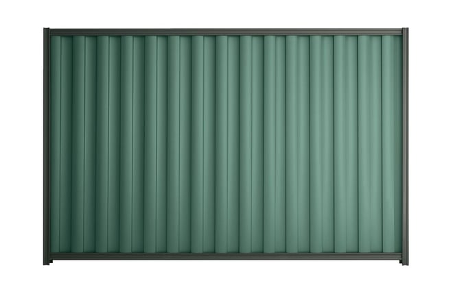 Good Neighbour Wavelok 2100mm High Fence Panel Sheet: Rivergum, Post/Track: Slate Grey