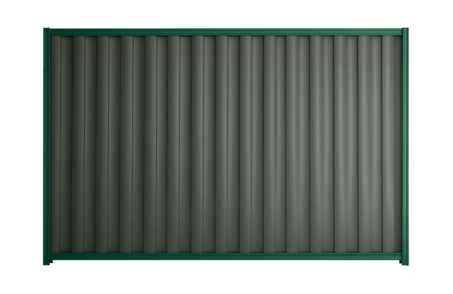 Good Neighbour Wavelok 2100mm High Fence Panel Sheet: Slate Grey, Post/Track: Caulfield Green