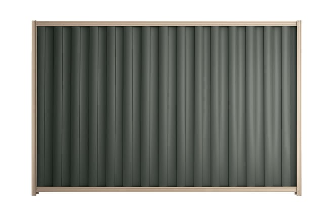 Good Neighbour Wavelok 2100mm High Fence Panel Sheet: Slate Grey, Post/Track: Merino