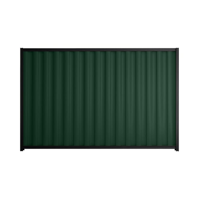 Good Neighbour® Wavelok® 900mm High Fence Panel Sheet: Caulfield Green Post/Track: Gun Metal Grey