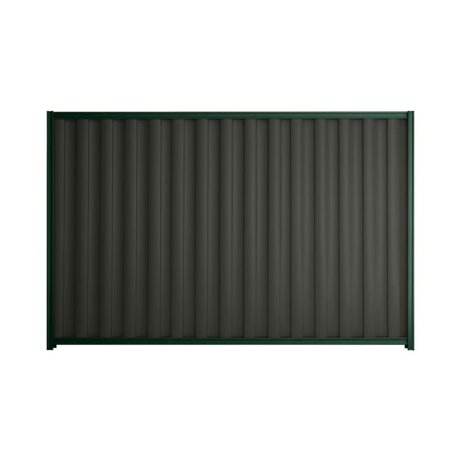 Good Neighbour® Wavelok® 900mm High Fence Panel Sheet: Slate Grey Post/Track: Caulfield Green