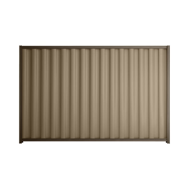 Good Neighbour® Wavelok® 1200mm High Fence Panel Sheet: Beige Post/Track: Banyan Brown