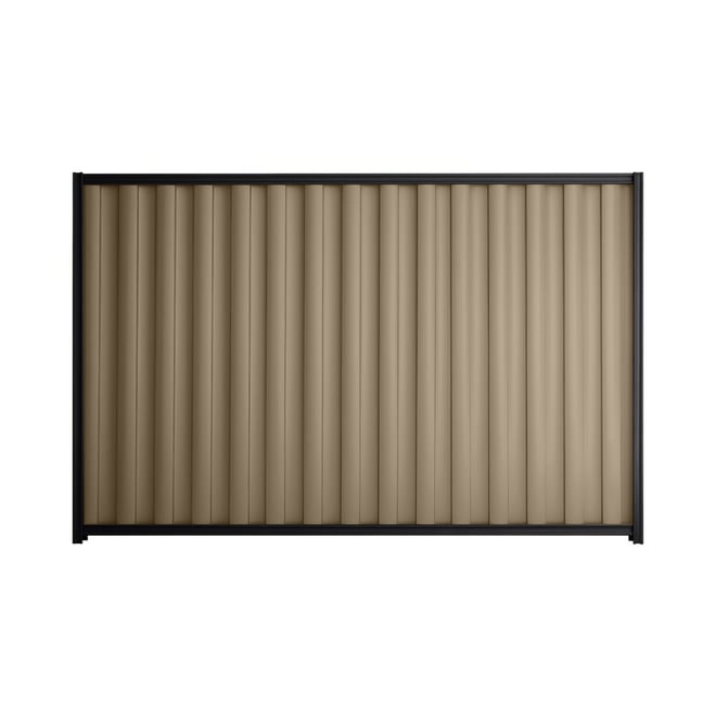 Good Neighbour® Wavelok® 1200mm High Fence Panel Sheet: Beige Post/Track: Gun Metal Grey
