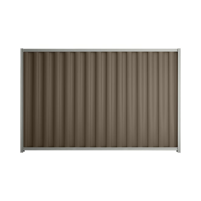 Good Neighbour® Wavelok® 1200mm High Fence Panel Sheet: Banyan Brown Post/Track: Gull Grey