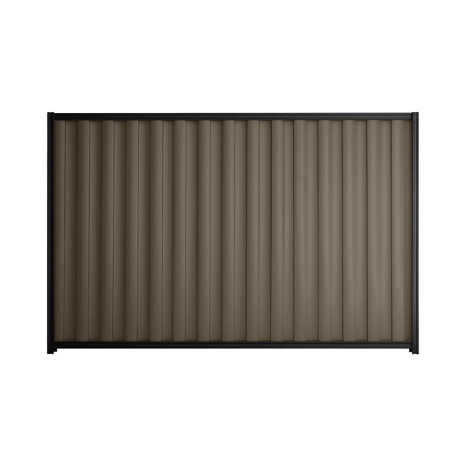 Good Neighbour® Wavelok® 1200mm High Fence Panel Sheet: Banyan Brown Post/Track: Gun Metal Grey
