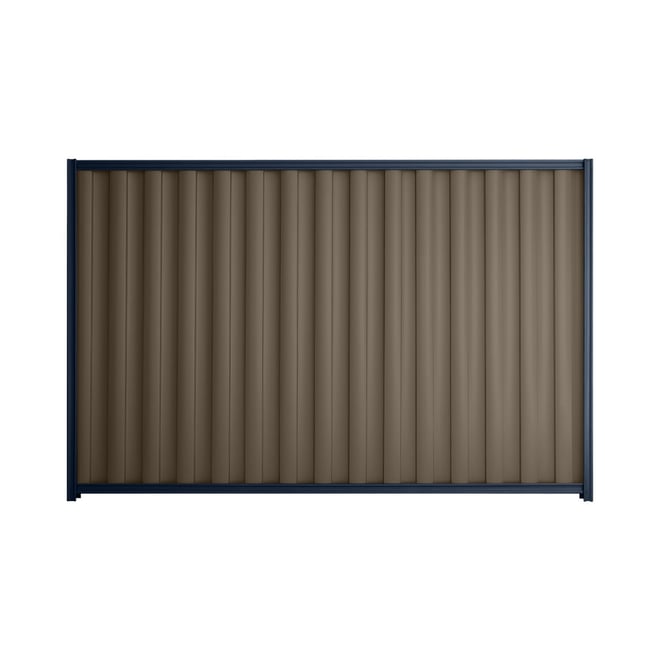 Good Neighbour® Wavelok® 1200mm High Fence Panel Sheet: Banyan Brown Post/Track: Mountain Blue