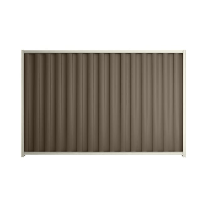 Good Neighbour® Wavelok® 1200mm High Fence Panel Sheet: Banyan Brown Post/Track: Off White