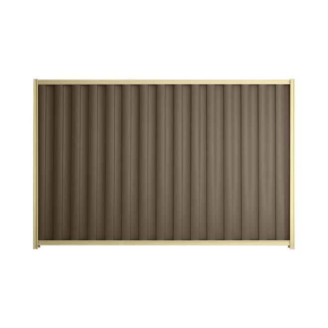 Good Neighbour® Wavelok® 1200mm High Fence Panel Sheet: Banyan Brown Post/Track: Primrose