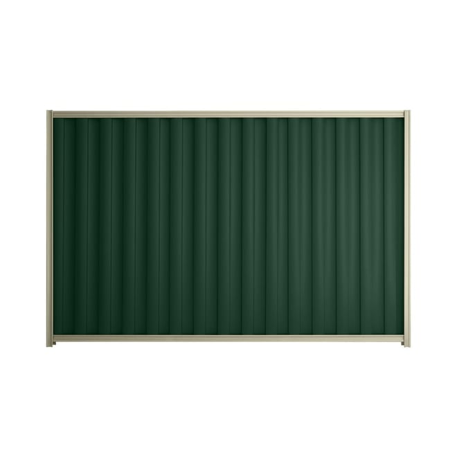 Good Neighbour® Wavelok® 1200mm High Fence Panel Sheet: Caulfield Green Post/Track: Moss Vale Sand
