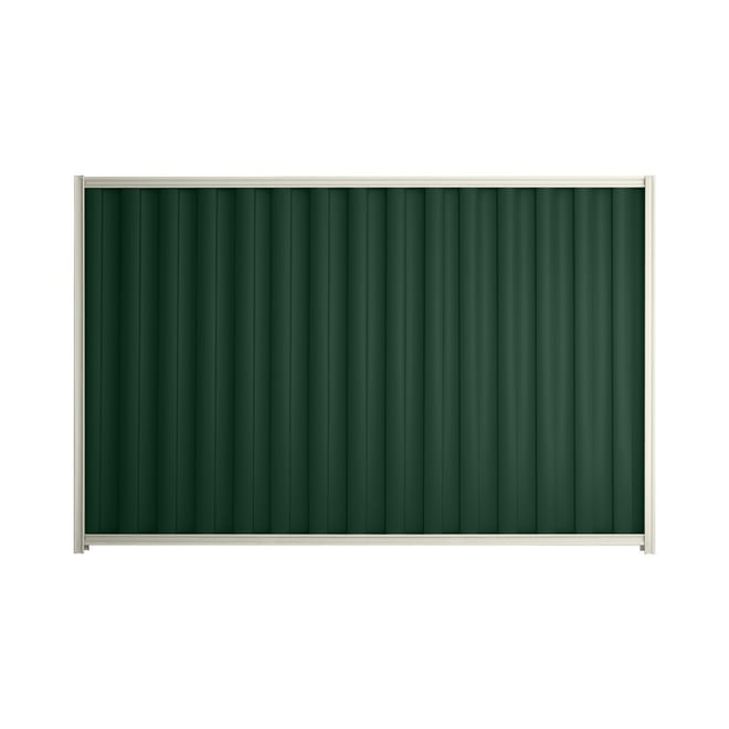 Good Neighbour® Wavelok® 1200mm High Fence Panel Sheet: Caulfield Green Post/Track: Off White